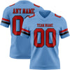 Custom Light Blue Red-Black Authentic Football Jersey