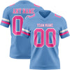 Custom Light Blue Pink-White Authentic Football Jersey