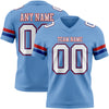 Custom Light Blue White Royal-Red Authentic Football Jersey