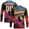 Custom Olive White-Red 3D Animal Deer Hunting Long Sleeve Performance T-Shirt