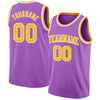 Custom Medium Purple Gold-White Authentic Basketball Jersey