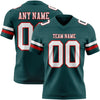 Custom Midnight Green White-Red Authentic Football Jersey