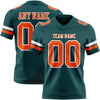 Custom Midnight Green Orange-White Authentic Football Jersey