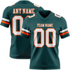 Custom Midnight Green White-Orange Authentic Football Jersey
