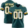 Custom Midnight Green White-Gold Authentic Football Jersey