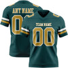 Custom Midnight Green Old Gold-White Authentic Football Jersey