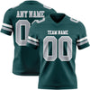 Custom Midnight Green Gray-White Authentic Football Jersey