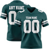 Custom Midnight Green White-Gray Authentic Football Jersey