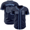Custom Navy White-Light Blue Authentic Baseball Jersey