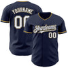 Custom Navy White Old Gold Authentic Baseball Jersey