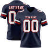 Custom Navy White-Red Authentic Football Jersey