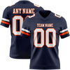 Custom Navy White-Orange Authentic Football Jersey