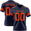 Custom Navy Orange Authentic Football Jersey