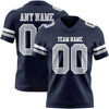 Custom Navy Gray-White Authentic Football Jersey