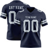Custom Navy Silver Authentic Football Jersey
