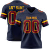 Custom Navy Crimson-Gold Authentic Football Jersey