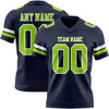 Custom Navy Neon Green-White Authentic Football Jersey