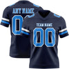 Custom Navy Powder Blue-White Authentic Football Jersey