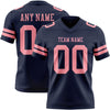 Custom Navy Medium Pink Authentic Football Jersey