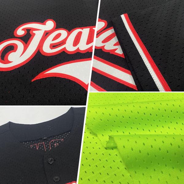 Custom Neon Green Kelly Green Mesh Authentic Throwback Baseball Jersey