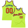 Custom Neon Green Orange-Royal Authentic Throwback Basketball Jersey