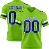 Custom Neon Green Royal-White Authentic Football Jersey