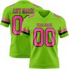 Custom Neon Green Pink-Black Authentic Football Jersey