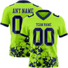 Custom Neon Green Navy-Gray 3D Pattern Splash Authentic Football Jersey