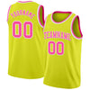 Custom Neon Yellow Pink-White Authentic Basketball Jersey