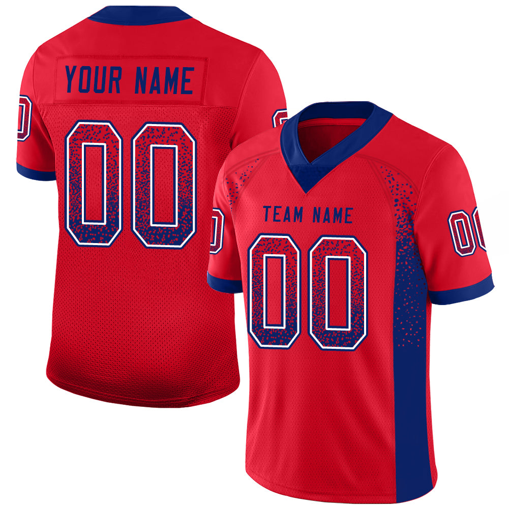 Custom Scarlet Royal-White Drift Fashion Football Jersey