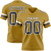 Custom Old Gold Steel Gray-White Authentic Football Jersey