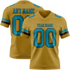 Custom Old Gold Teal-Black Authentic Football Jersey