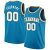 Custom Panther Blue White-Old Gold Authentic Basketball Jersey
