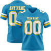 Custom Panther Blue White-Yellow Authentic Football Jersey