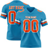 Custom Panther Blue Orange-White Authentic Football Jersey