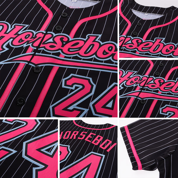 Custom Black Cream Pinstripe Green-Old Gold Authentic Baseball Jersey