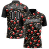 Custom Black White 3D Gambling Poker Performance Polo Shirt