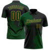 Custom Green Black-Old Gold 3D Pattern Design Abstract Brush Stroke Performance Polo Shirt