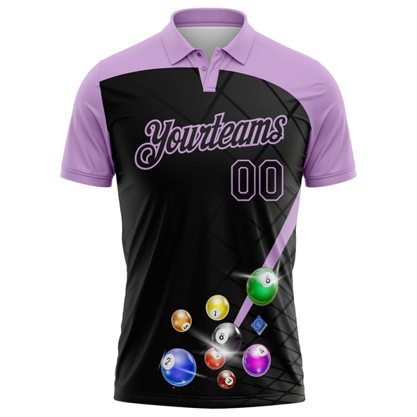 Custom Black-Light Purple Billiard Balls Performance Polo Shirt