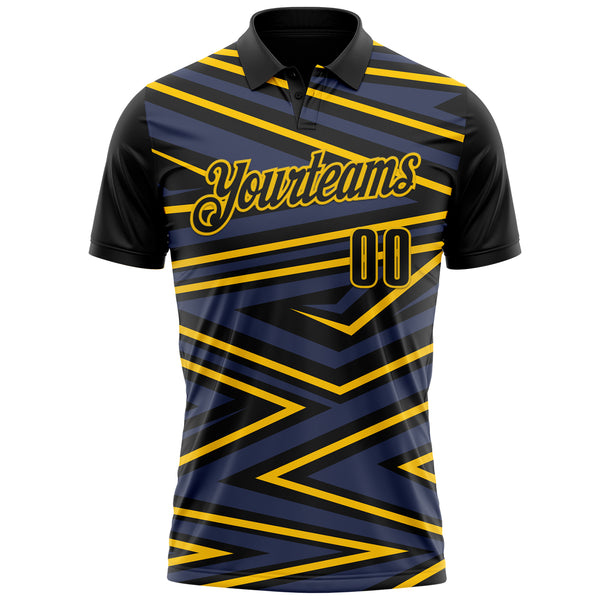 Custom Black-Yellow Esports Performance Polo Shirt