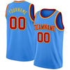 Custom Powder Blue Red-Gold Authentic Basketball Jersey