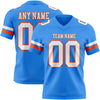 Custom Powder Blue White-Orange Authentic Football Jersey