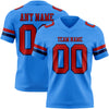 Custom Powder Blue Red-Navy Authentic Football Jersey