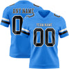Custom Powder Blue Black-White Authentic Football Jersey