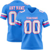 Custom Powder Blue White-Pink Authentic Football Jersey