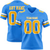 Custom Powder Blue Gold-White Authentic Football Jersey