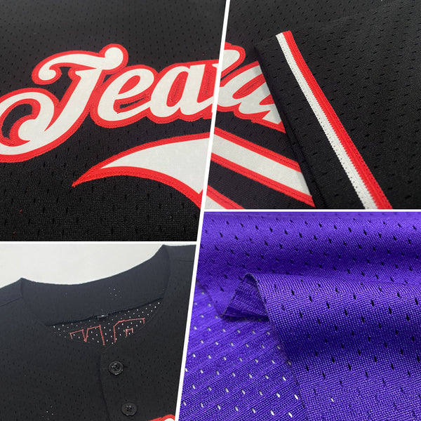 Custom Purple Teal-White Mesh Authentic Throwback Baseball Jersey