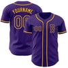 Custom Purple Gold Authentic Baseball Jersey