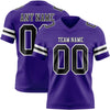 Custom Purple Black-White Authentic Football Jersey
