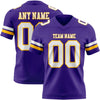 Custom Purple White-Gold Authentic Football Jersey